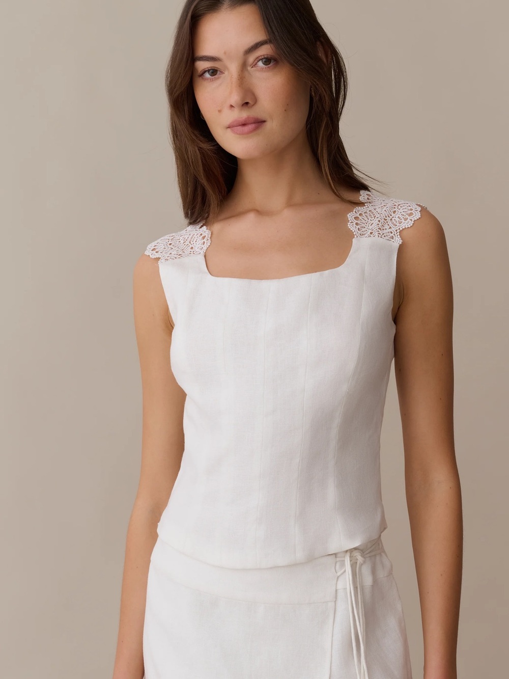 Kourt white linen top
